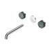 Nero Serenity Wall Basin Set 185mm Spout With Verde Alpi Handle Trim Kit Only - Chrome