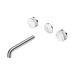 Nero Serenity Wall Basin Set 185mm Spout With Arabescato Corchia Handle Trim Kit Only - Chrome
