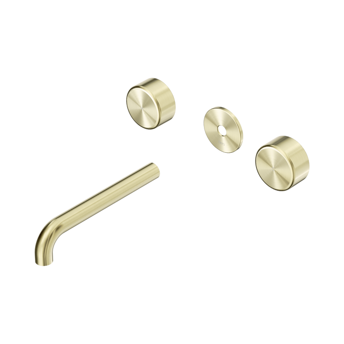 Nero Serenity Wall Basin Set 185mm Spout With Metal Handle Trim Kit Only - Brushed Gold