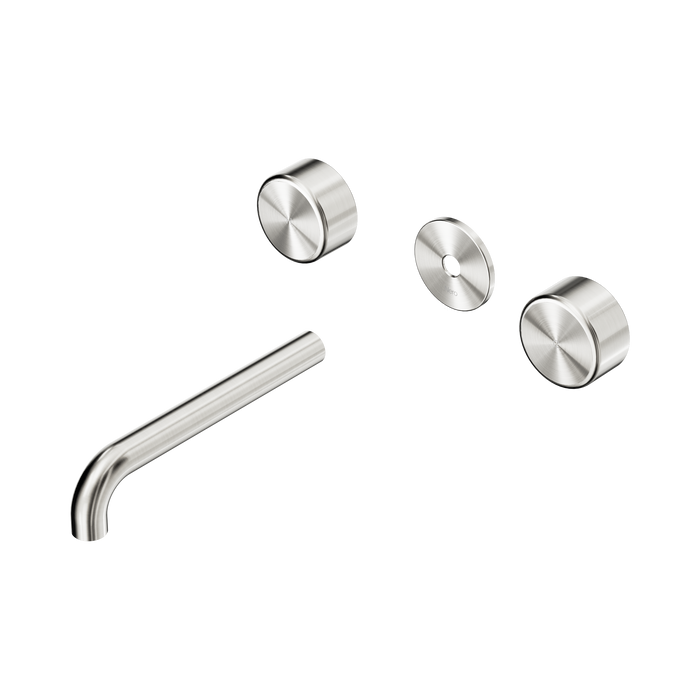 Nero Serenity Wall Basin Set 185mm Spout With Metal Handle Trim Kit Only - Brushed Nickel