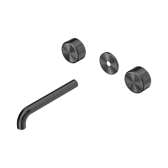 Nero Serenity Wall Basin Set 185mm Spout With Metal Handle Trim Kit Only - Gun Metal