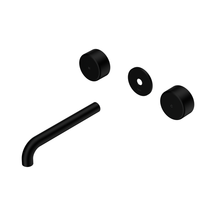 Nero Serenity Wall Basin Set 185mm Spout With Metal Handle Trim Kit Only - Matte Black