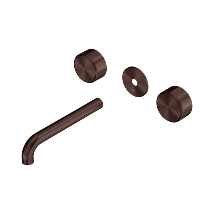 Nero Serenity Wall Basin Set 185mm Spout With Metal Handle Trim Kit Only - Rome Bronze