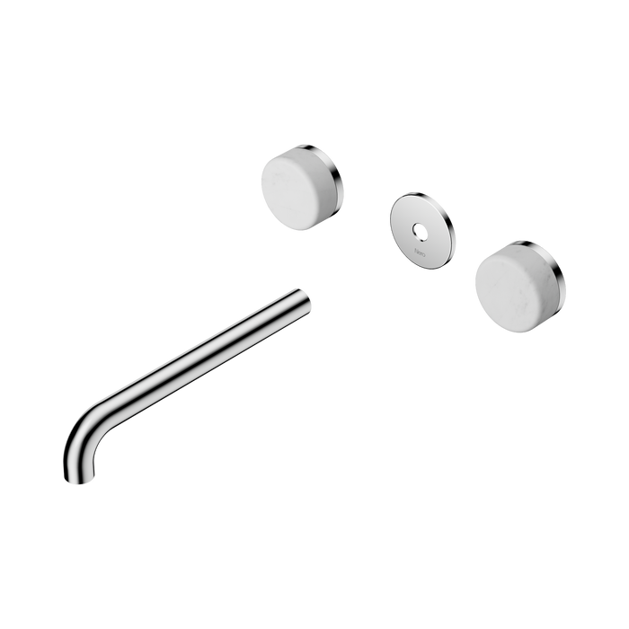 Nero Serenity Wall Basin Set 220mm Spout With Carrara Handle Trim Kit Only - Chrome