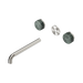 Nero Serenity Wall Basin Set 220mm Spout With Verde Alpi Handle Trim Kit Only - Brushed Nickel