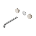 Nero Serenity Wall Basin Set 220mm Spout With Rome Travertine Handle Trim Kit Only - Chrome