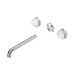 Nero Serenity Wall Basin Set 220mm Spout With Arabescato Corchia Handle Trim Kit Only - Brushed Nickel