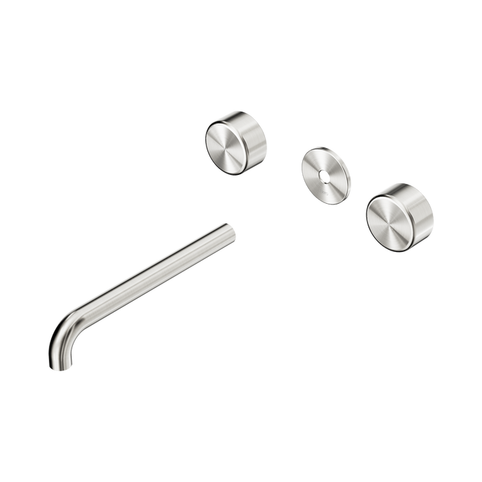 Nero Serenity Wall Basin Set 220mm Spout With Metal Handle Trim Kit Only - Brushed Nickel