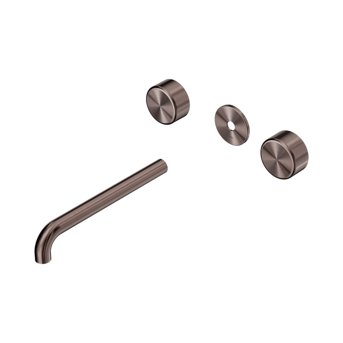 Nero Serenity Wall Basin Set 220mm Spout With Metal Handle Trim Kit Only - Brushed Bronze