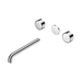 Nero Serenity Wall Basin Set 220mm Spout With Metal Handle Trim Kit Only - Chrome
