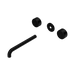 Nero Serenity Wall Basin Set 220mm Spout With Metal Handle Trim Kit Only - Matte Black