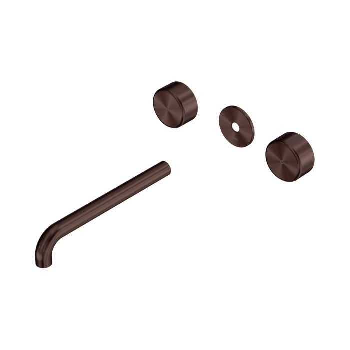 Nero Serenity Wall Basin Set 220mm Spout With Metal Handle Trim Kit Only - Rome Bronze
