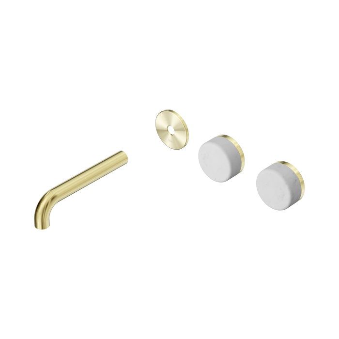 Nero Serenity Wall Basin Set 160mm Offset Spout With Carrara Handle Trim Kit Only - Brushed Gold