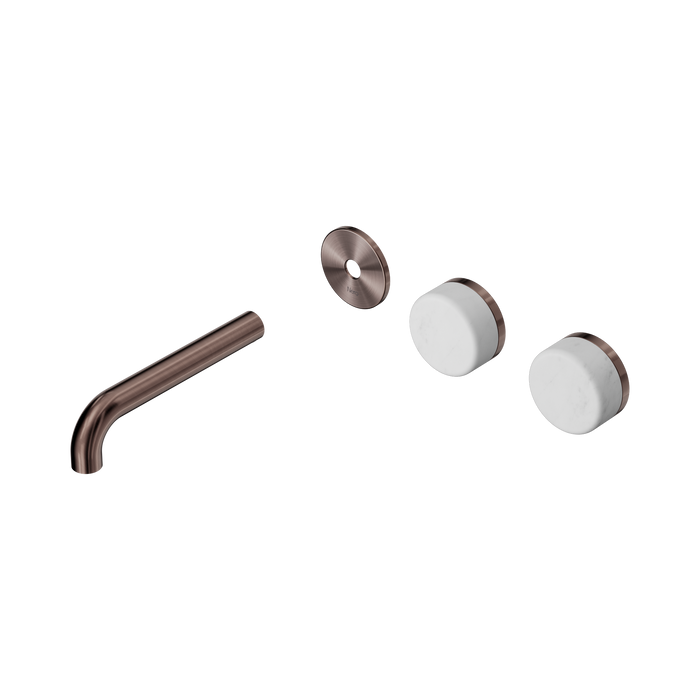 Nero Serenity Wall Basin Set 160mm Offset Spout With Carrara Handle Trim Kit Only - Brushed Bronze