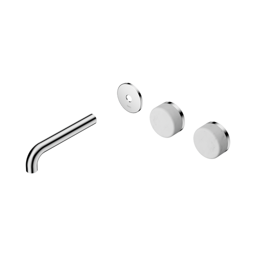 Nero Serenity Wall Basin Set 160mm Offset Spout With Carrara Handle Trim Kit Only - Chrome