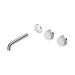Nero Serenity Wall Basin Set 160mm Offset Spout With Carrara Handle Trim Kit Only - Chrome