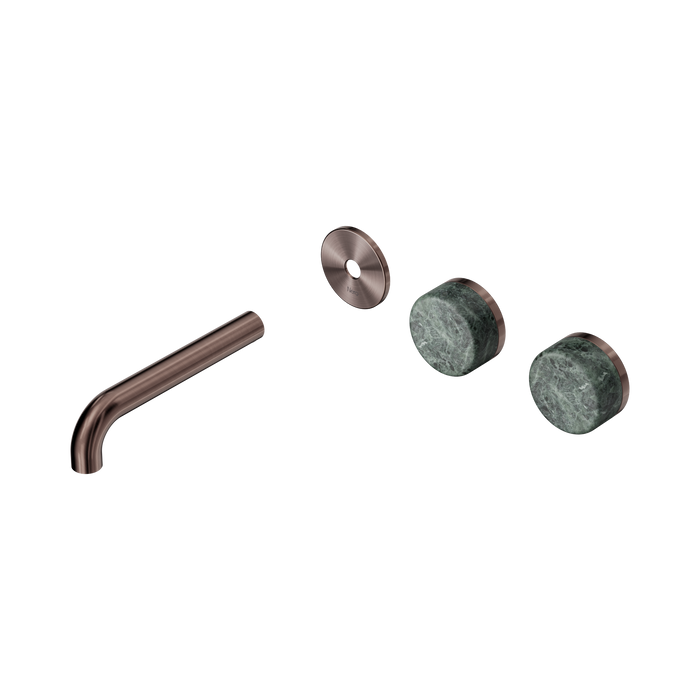 Nero Serenity Wall Basin Set 160mm Offset Spout With Verde Alpi Handle Trim Kit Only - Brushed Bronze