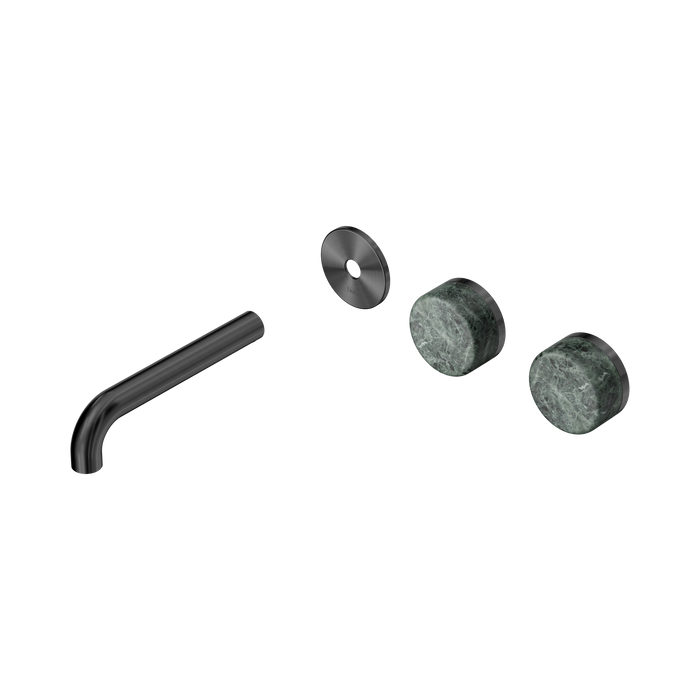 Nero Serenity Wall Basin Set 160mm Offset Spout With Verde Alpi Handle Trim Kit Only - Gun Metal