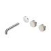 Nero Serenity Wall Basin Set 160mm Offset Spout With Rome Travertine Handle Trim Kit Only - Chrome