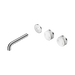 Nero Serenity Wall Basin Set 160mm Offset Spout With Arabescato Corchia Handle Trim Kit Only - Chrome