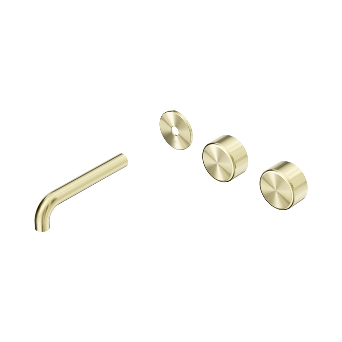 Nero Serenity Wall Basin Set 160mm Offset Spout With Metal Handle Trim Kit Only - Brushed Gold