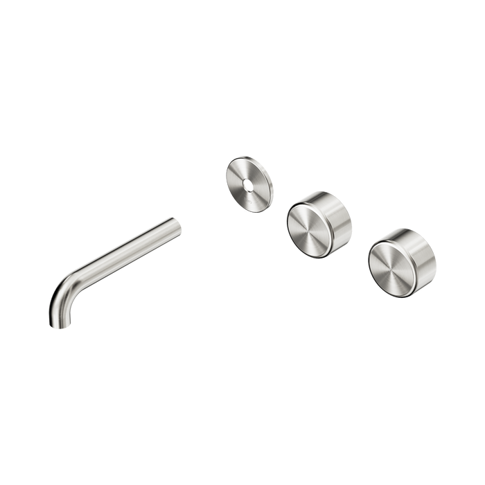 Nero Serenity Wall Basin Set 160mm Offset Spout With Metal Handle Trim Kit Only - Brushed Nickel