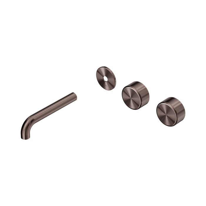 Nero Serenity Wall Basin Set 160mm Offset Spout With Metal Handle Trim Kit Only - Brushed Bronze