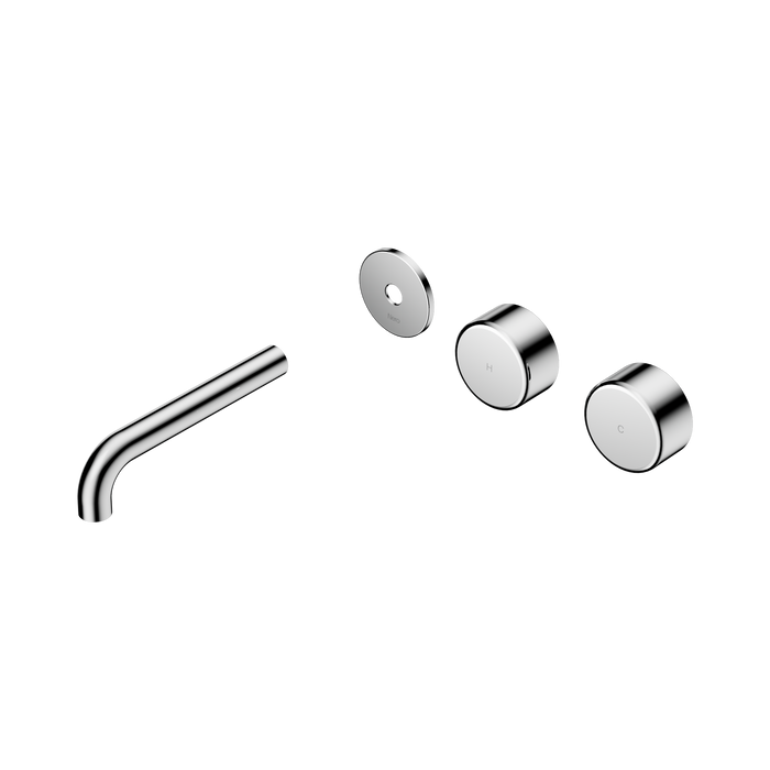 Nero Serenity Wall Basin Set 160mm Offset Spout With Metal Handle Trim Kit Only - Chrome