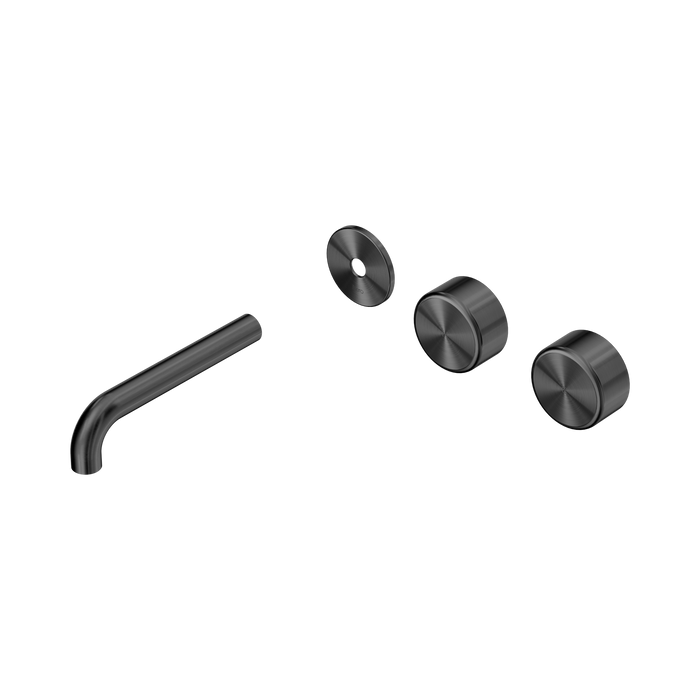 Nero Serenity Wall Basin Set 160mm Offset Spout With Metal Handle Trim Kit Only - Gun Metal