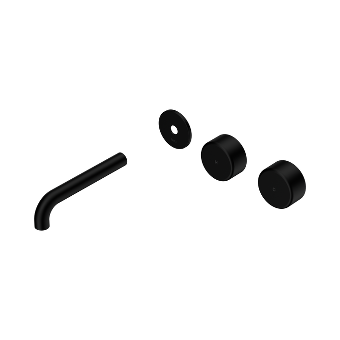 Nero Serenity Wall Basin Set 160mm Offset Spout With Metal Handle Trim Kit Only - Matte Black