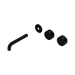 Nero Serenity Wall Basin Set 160mm Offset Spout With Metal Handle Trim Kit Only - Matte Black