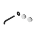 Nero Serenity Wall Basin Set 185mm Offset Spout With Carrara Handle Trim Kit Only - Matte Black