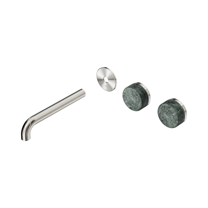 Nero Serenity Wall Basin Set 185mm Offset Spout With Verde Alpi Handle Trim Kit Only - Brushed Nickel