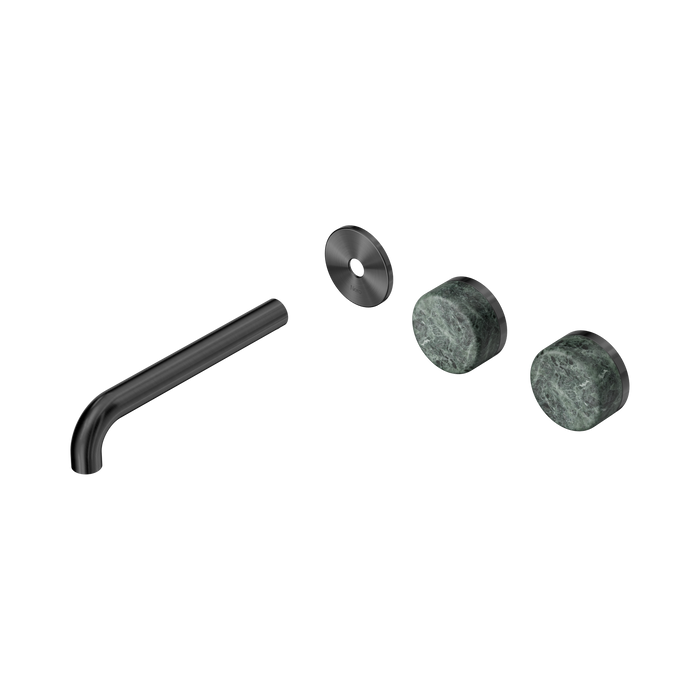 Nero Serenity Wall Basin Set 185mm Offset Spout With Verde Alpi Handle Trim Kit Only - Gun Metal