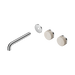 Nero Serenity Wall Basin Set 185mm Offset Spout With Rome Travertine Handle Trim Kit Only - Chrome