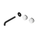 Nero Serenity Wall Basin Set 185mm Offset Spout With Arabescato Corchia Handle Trim Kit Only - Matte Black