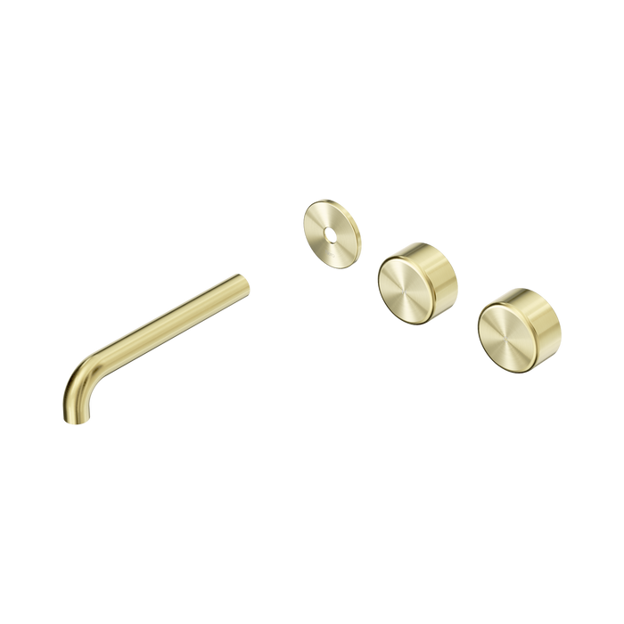 Nero Serenity Wall Basin Set 185mm Offset Spout With Metal Handle Trim Kit Only - Brushed Gold