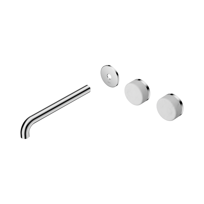 Nero Serenity Wall Basin Set 220mm Offset Spout With Carrara Handle Trim Kit Only - Chrome