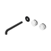 Nero Serenity Wall Basin Set 220mm Offset Spout With Arabescato Corchia Handle Trim Kit Only - Matte Black