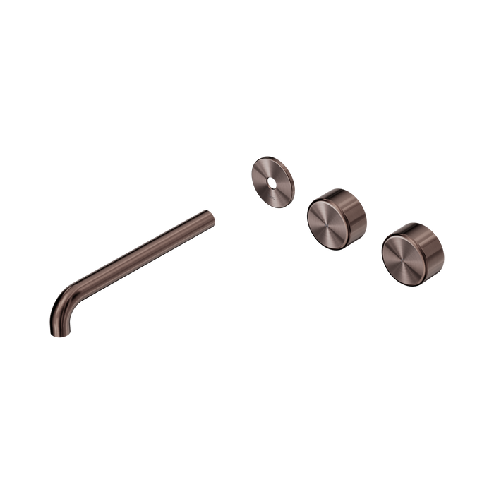 Nero Serenity Wall Basin Set 220mm Offset Spout With Metal Handle Trim Kit Only - Brushed Bronze