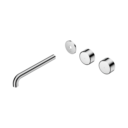 Nero Serenity Wall Basin Set 220mm Offset Spout With Metal Handle Trim Kit Only - Chrome