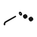 Nero Serenity Wall Basin Set 220mm Offset Spout With Metal Handle Trim Kit Only - Matte Black