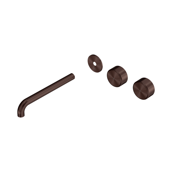 Nero Serenity Wall Basin Set 220mm Offset Spout With Metal Handle Trim Kit Only - Rome Bronze