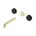Nero Serenity Wall Basin Set 160mm Spout With Marquina Black Handle Trim Kit Only - Brushed Gold