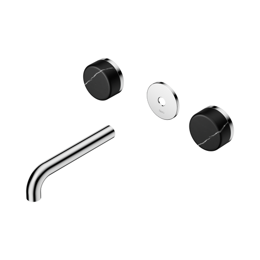 Nero Serenity Wall Basin Set 160mm Spout With Marquina Black Handle Trim Kit Only - Chrome