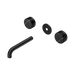 Nero Serenity Wall Basin Set 160mm Spout With Marquina Black Handle Trim Kit Only - Matte Black