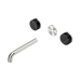 Nero Serenity Wall Basin Set 185mm Spout With Marquina Black Handle Trim Kit Only - Brushed Nickel