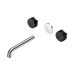 Nero Serenity Wall Basin Set 185mm Spout With Marquina Black Handle Trim Kit Only - Chrome