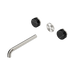 Nero Serenity Wall Basin Set 220mm Spout With Marquina Black Handle Trim Kit Only - Brushed Nickel