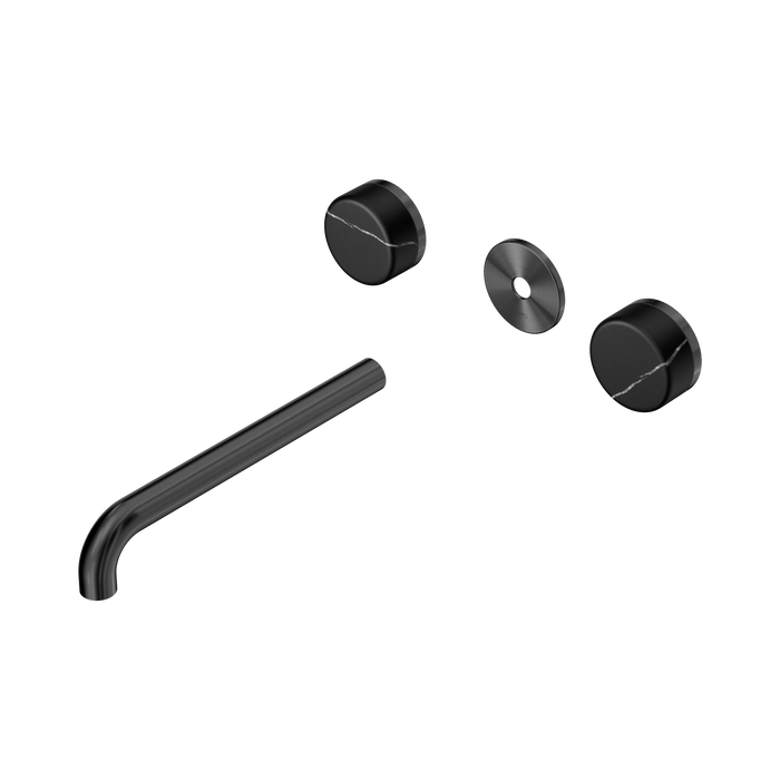 Nero Serenity Wall Basin Set 220mm Spout With Marquina Black Handle Trim Kit Only - Gun Metal